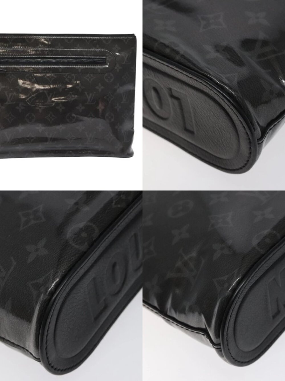 LOUIS VUITTON Eclipse Glaze Pochette Cosmos Clutch Bag M63373 LV Auth BA2380 - Picture 14 of 14